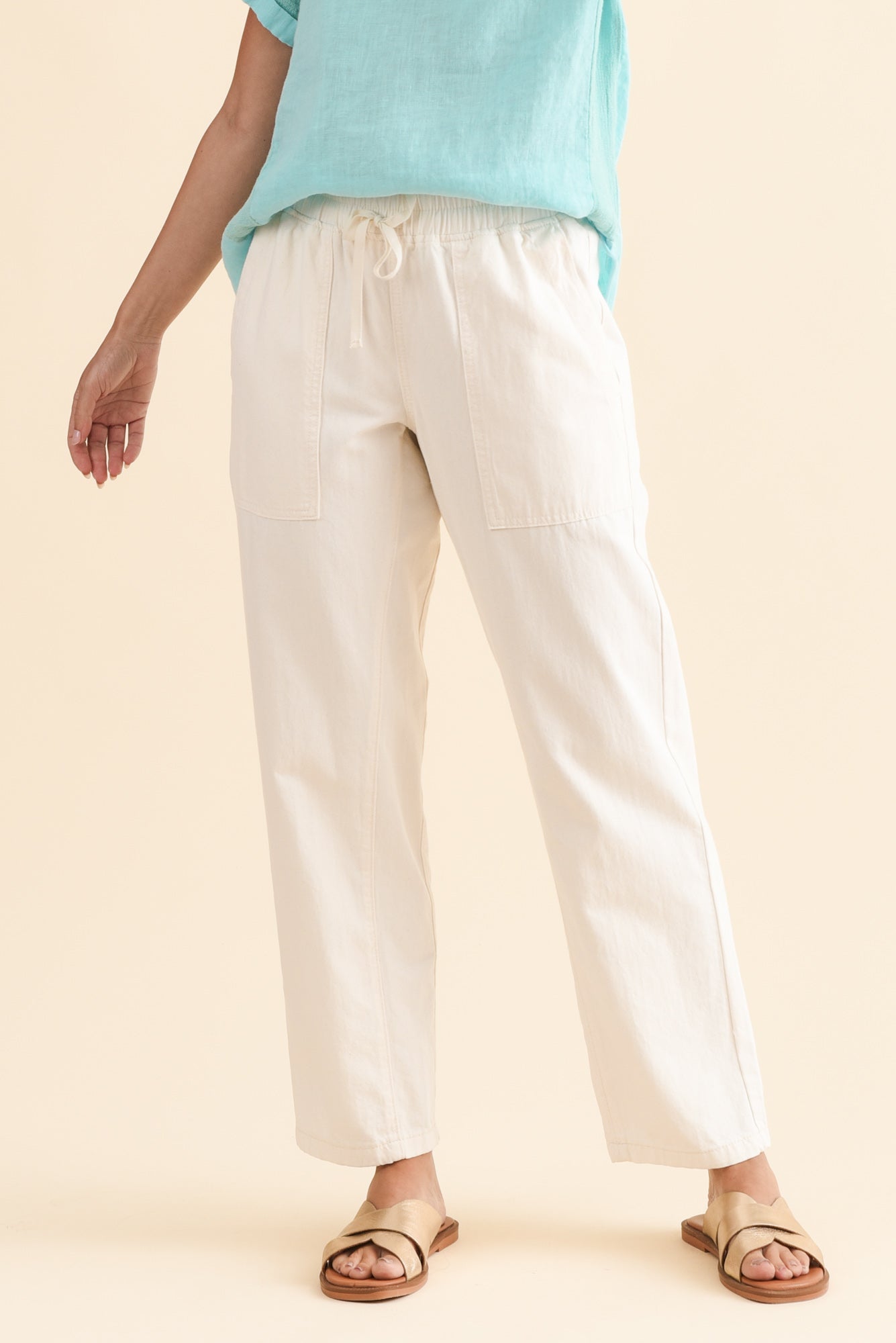 Pantalones jogger de algodón blancos Quinn