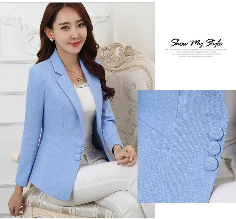 Blazer ligeiro chaquetas de trabajo