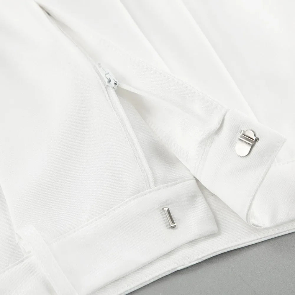 Pantalones blancos de mujer estilo lujo ligero