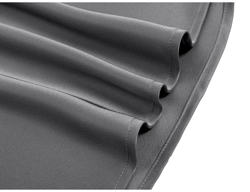 Falda larga de satén negro, ideal para trabajo