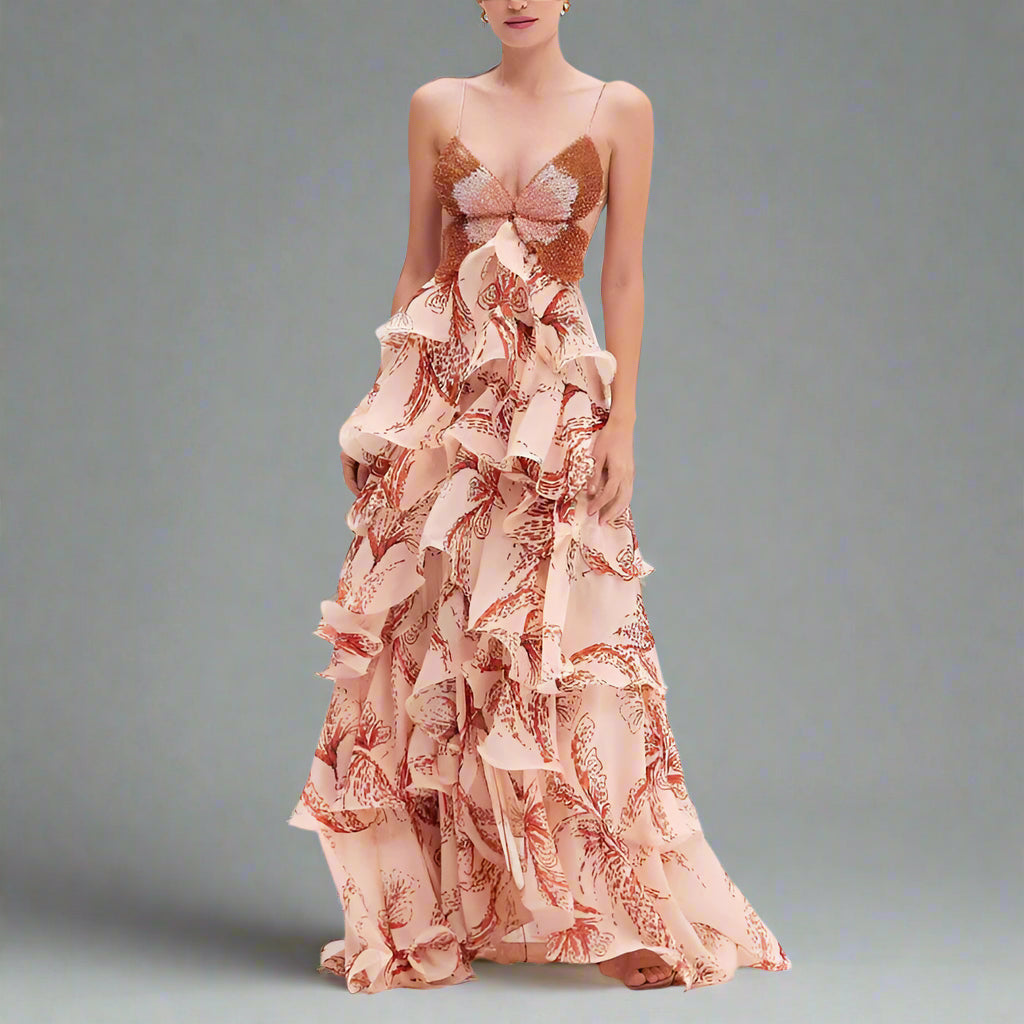 Aurelia™ Ruffle Butterfly Maxi Dress | Elegant Flow with Couture Ruffles