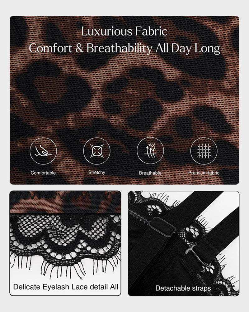 Corsé Sexy Estampado de Leopardo con Control de Abdomen