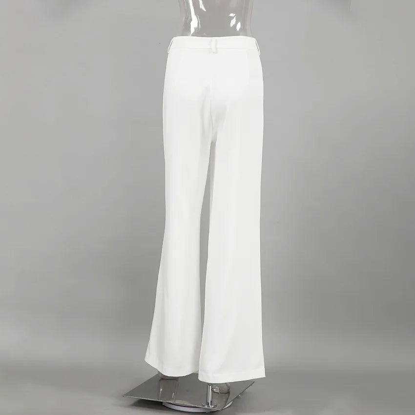 Pantalones blancos de mujer estilo lujo ligero