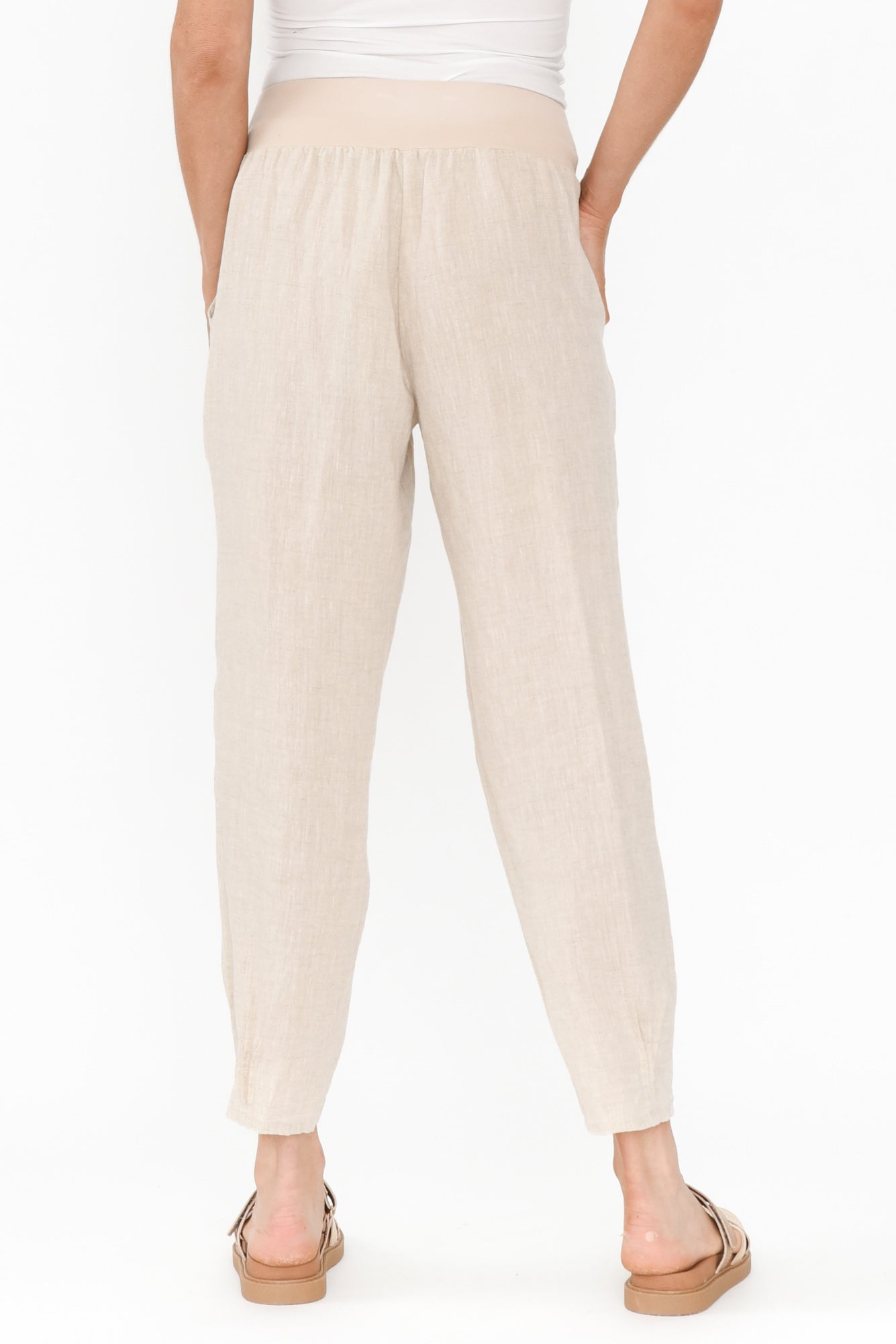 Pantalones de lino beige Tatum