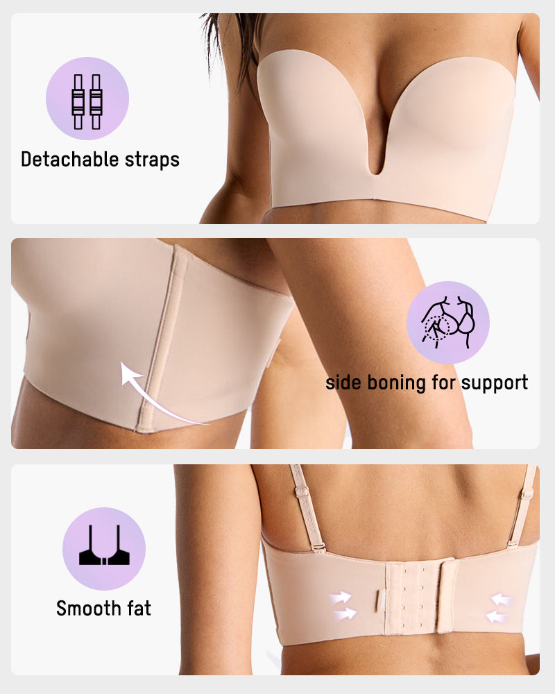 Here’s a concise summary of your Wire-Free U-Plunge Strapless Multiway Bra: