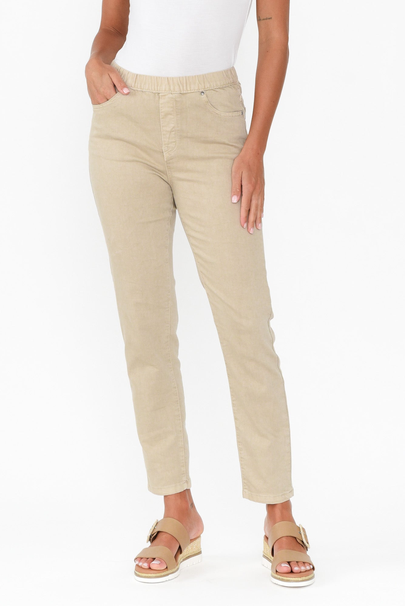 Jeans Elásticos Zadie Beige
