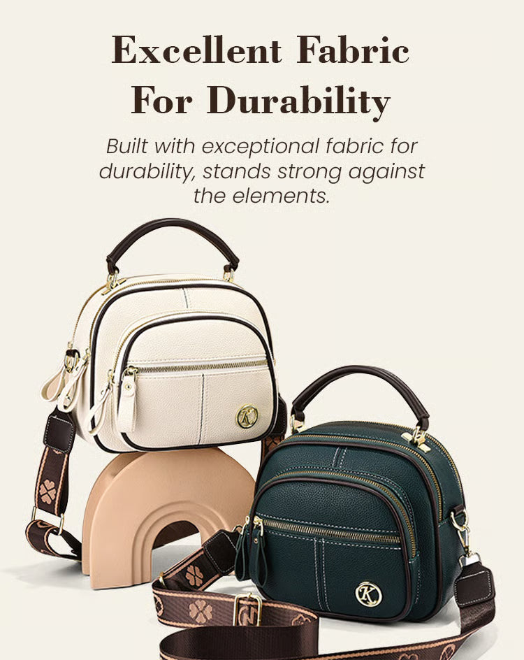 Classic Multifunctional Compartments Adjustable Wide Shoulder Strap Leather Crossbody Bag