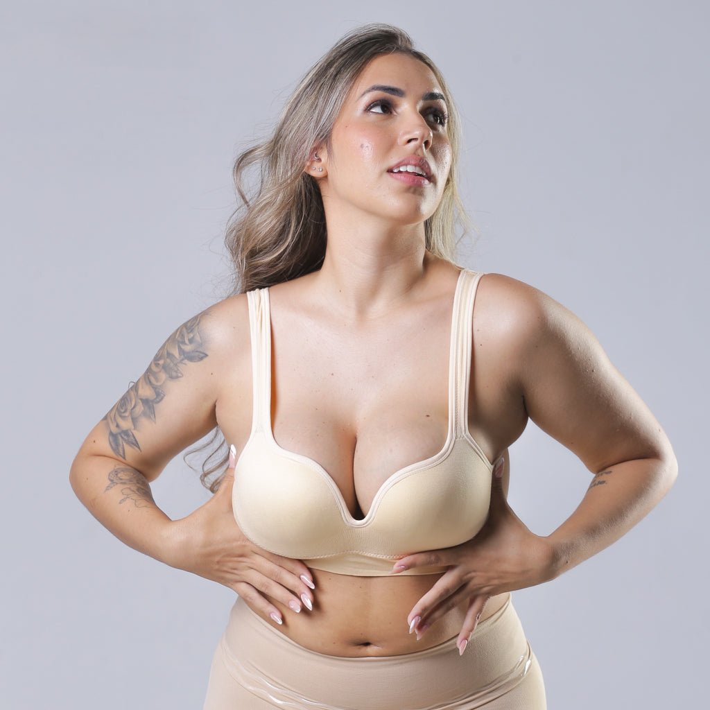 Sutiã Push Up + Body Shaper Canelado - Combo Irresistível