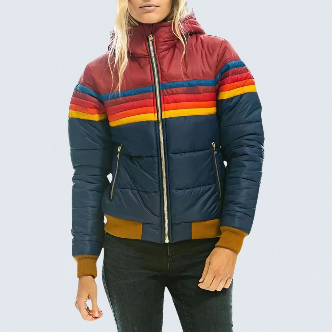 Katrina  | Zip-Up Jacket with Rainbow Stripes
