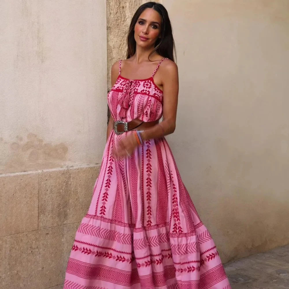 Crochet Patchwork Halter Knit Dress