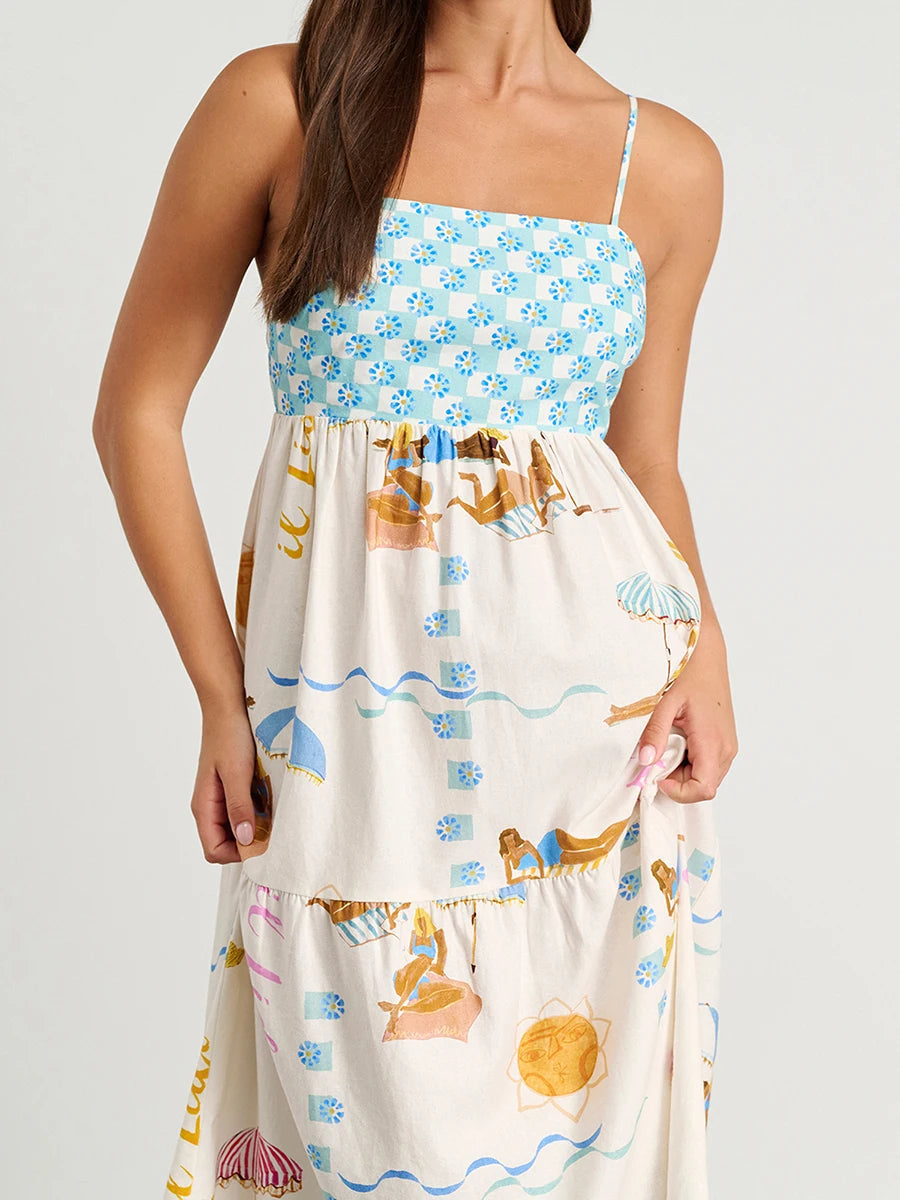 SunSketch Spaghetti Strap Maxi Dress