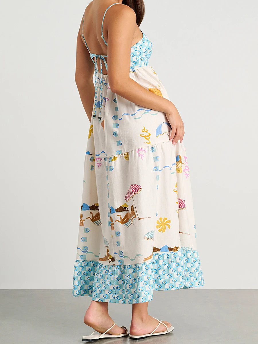 SunSketch Spaghetti Strap Maxi Dress