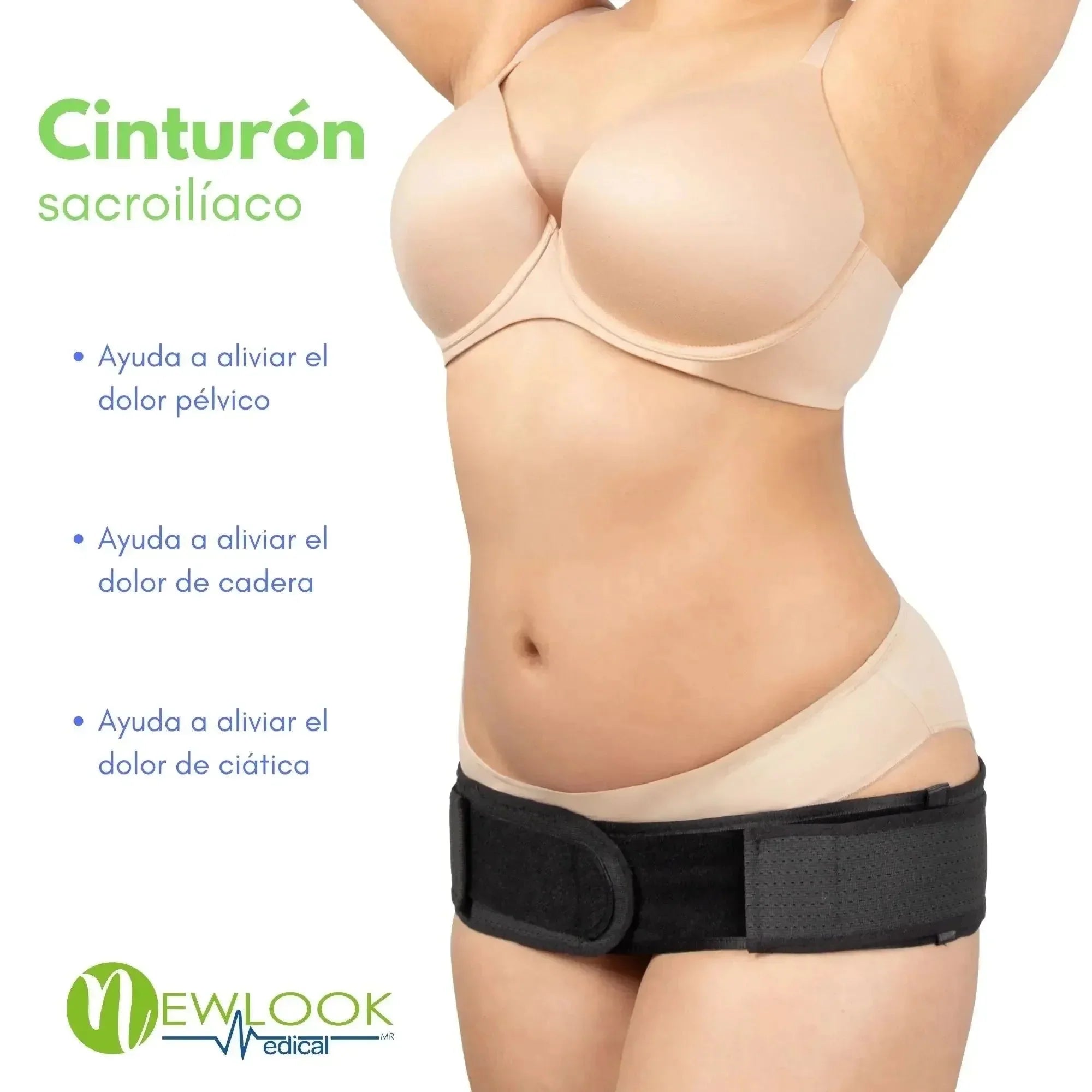 NEW LOOK Cinturón Sacroilíaco y Apoyo de Cadera | Alivio de Dolor Pélvico, Ciática y Cadera