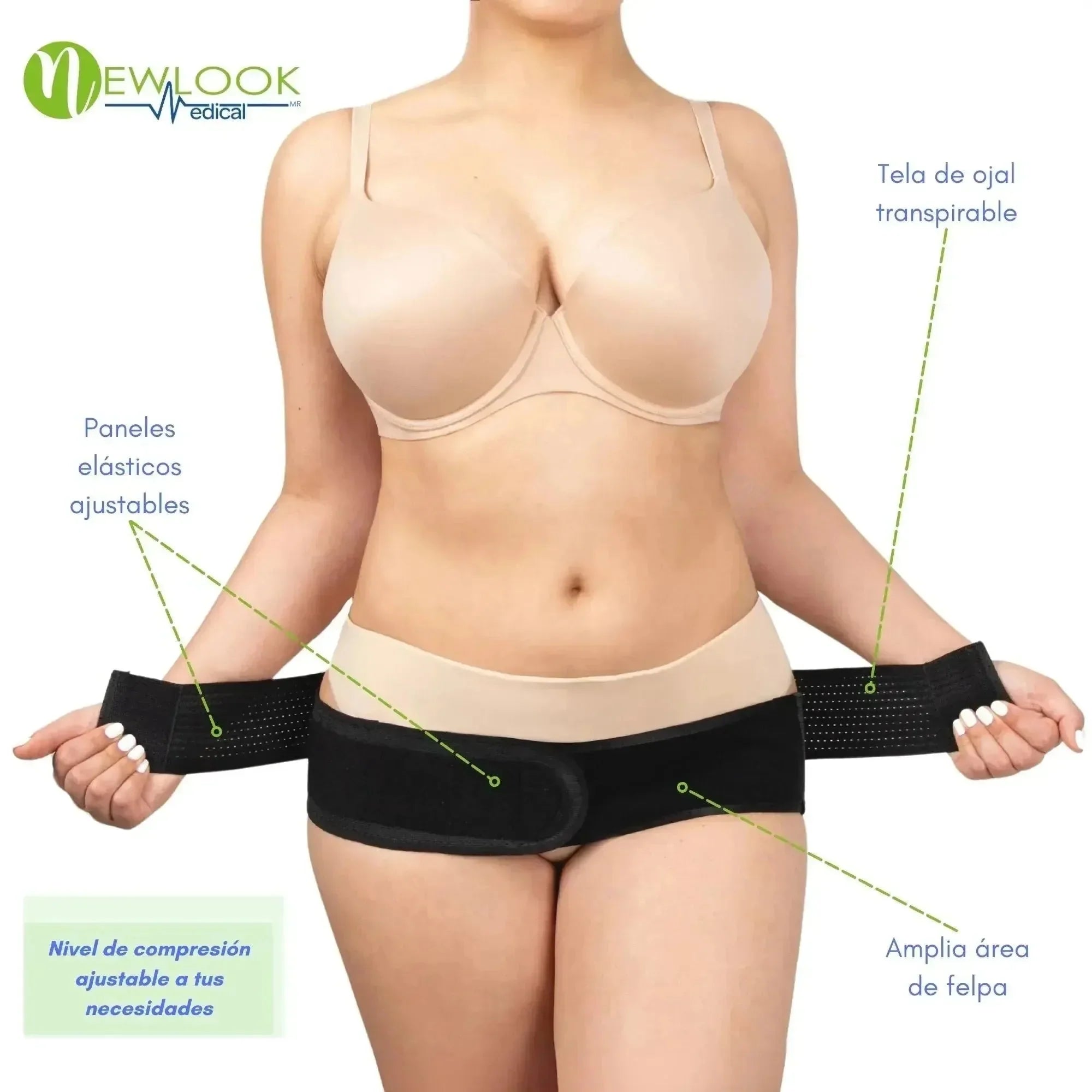 NEW LOOK Cinturón Sacroilíaco y Apoyo de Cadera | Alivio de Dolor Pélvico, Ciática y Cadera