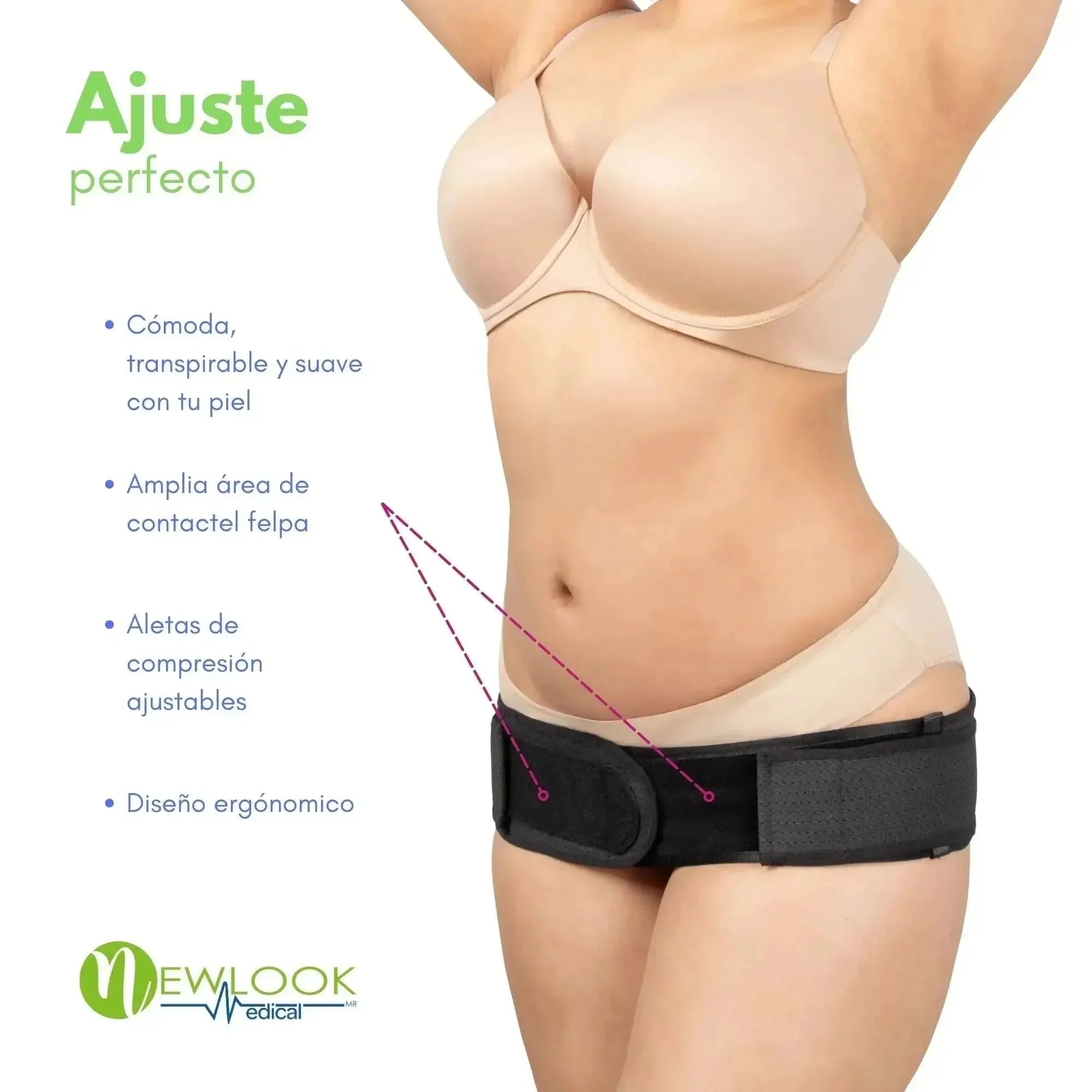 NEW LOOK Cinturón Sacroilíaco y Apoyo de Cadera | Alivio de Dolor Pélvico, Ciática y Cadera