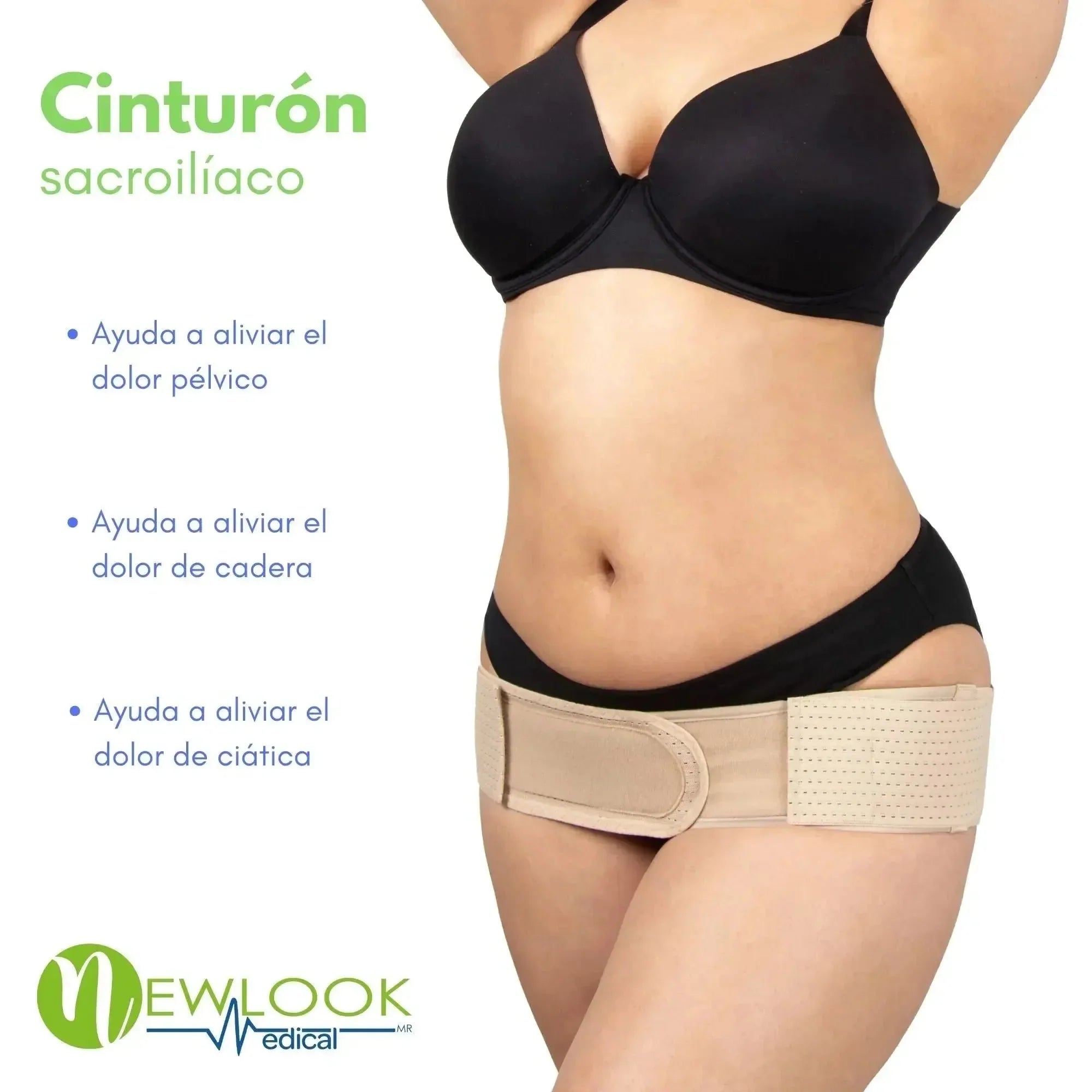 NEW LOOK Cinturón Sacroilíaco y Apoyo de Cadera | Alivio de Dolor Pélvico, Ciática y Cadera